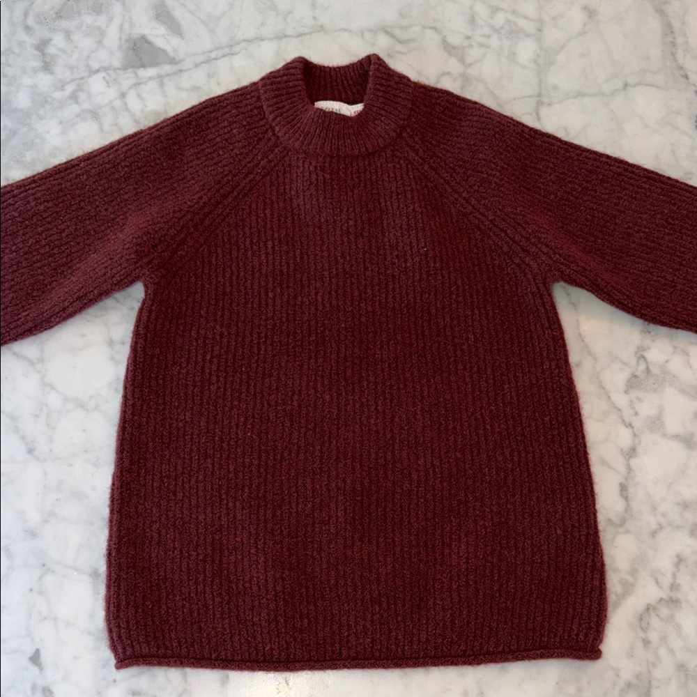 NWT Zara Burgundy Knit Sweater Dress 2Y